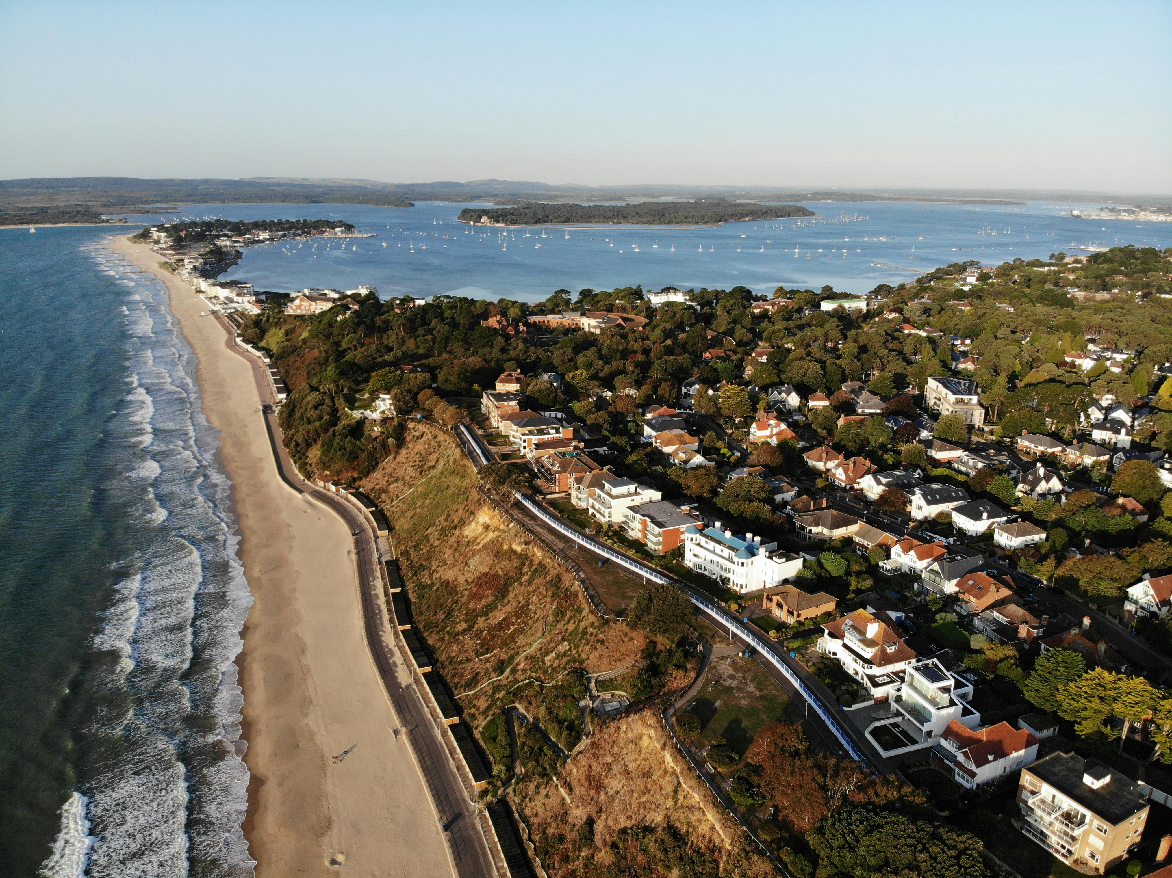 Canford Cliffs aerial looking west