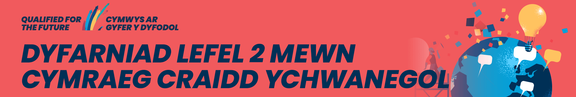 Dyfarniad Lefel 2 mewn Cymraeg Craidd Ychwanegol banner