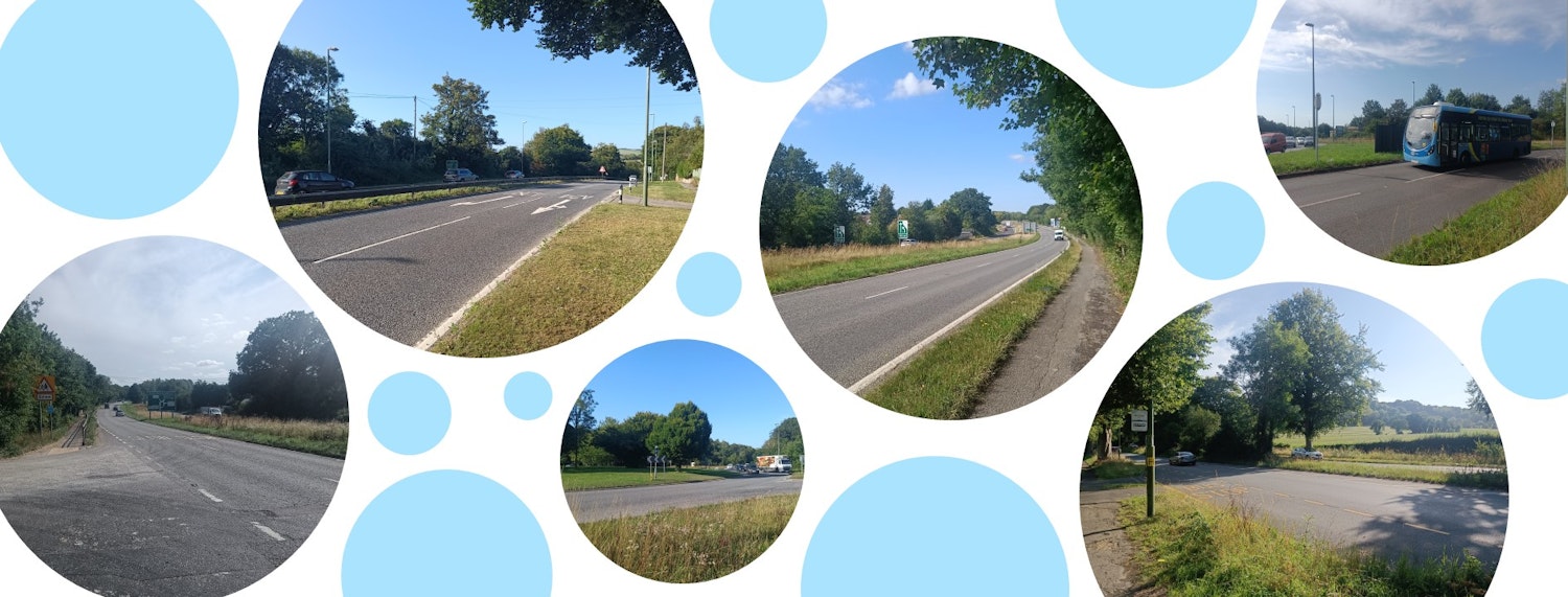 A24 corridor decorative banner pictures of the A24 route