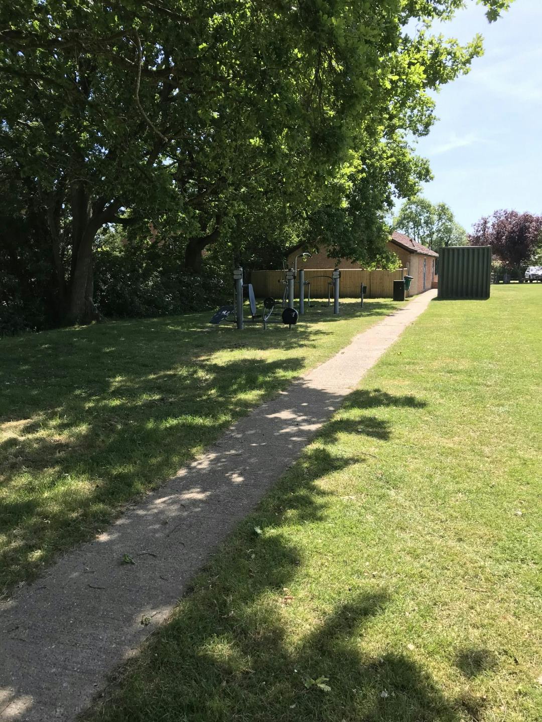 London Road Rec outdoor gym and pavilion