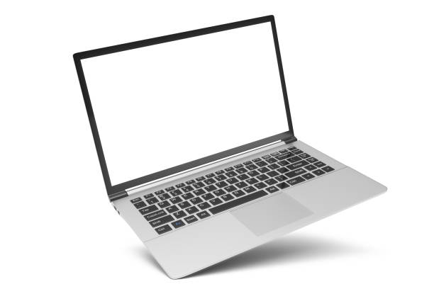 An open laptop with a blank screen
