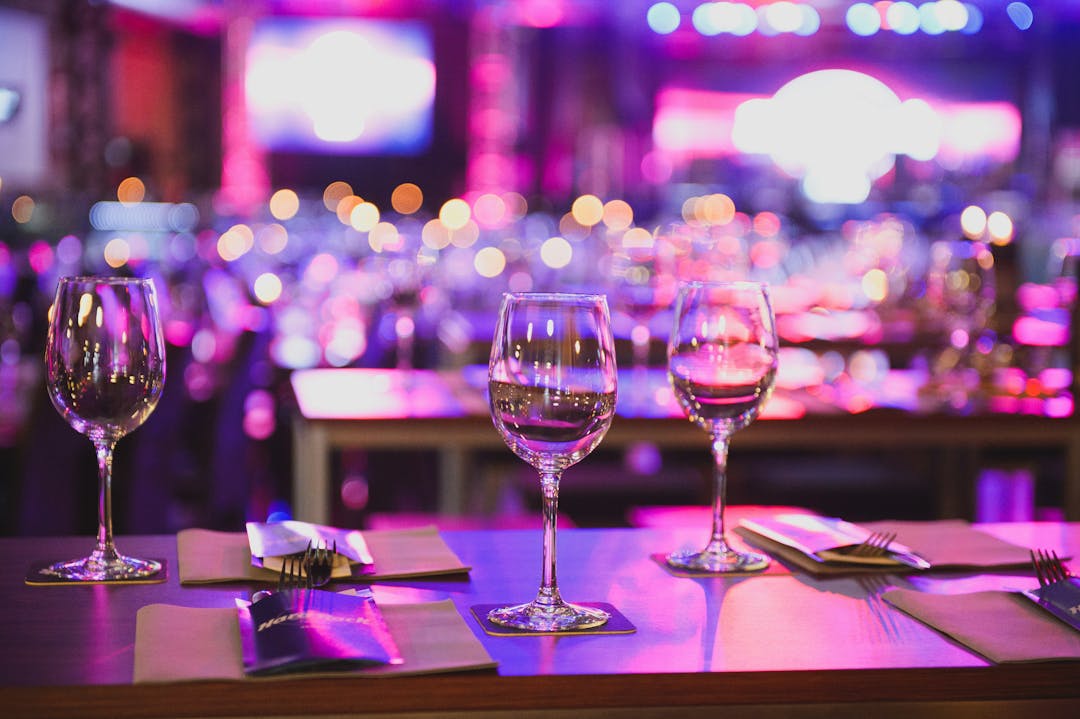 Glasses on a table