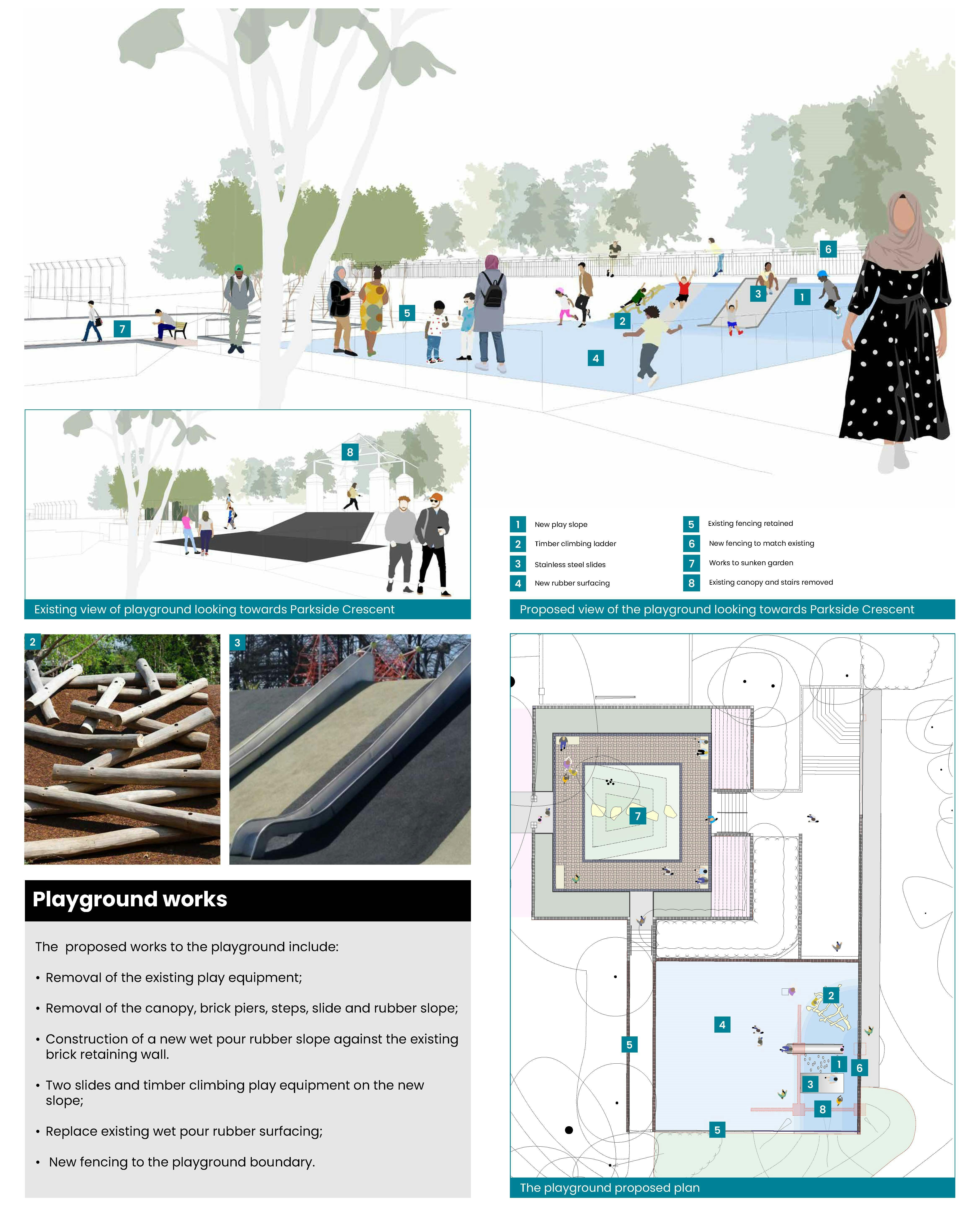 Older Children's playground: Proposed Design - towards Parkside Crescent