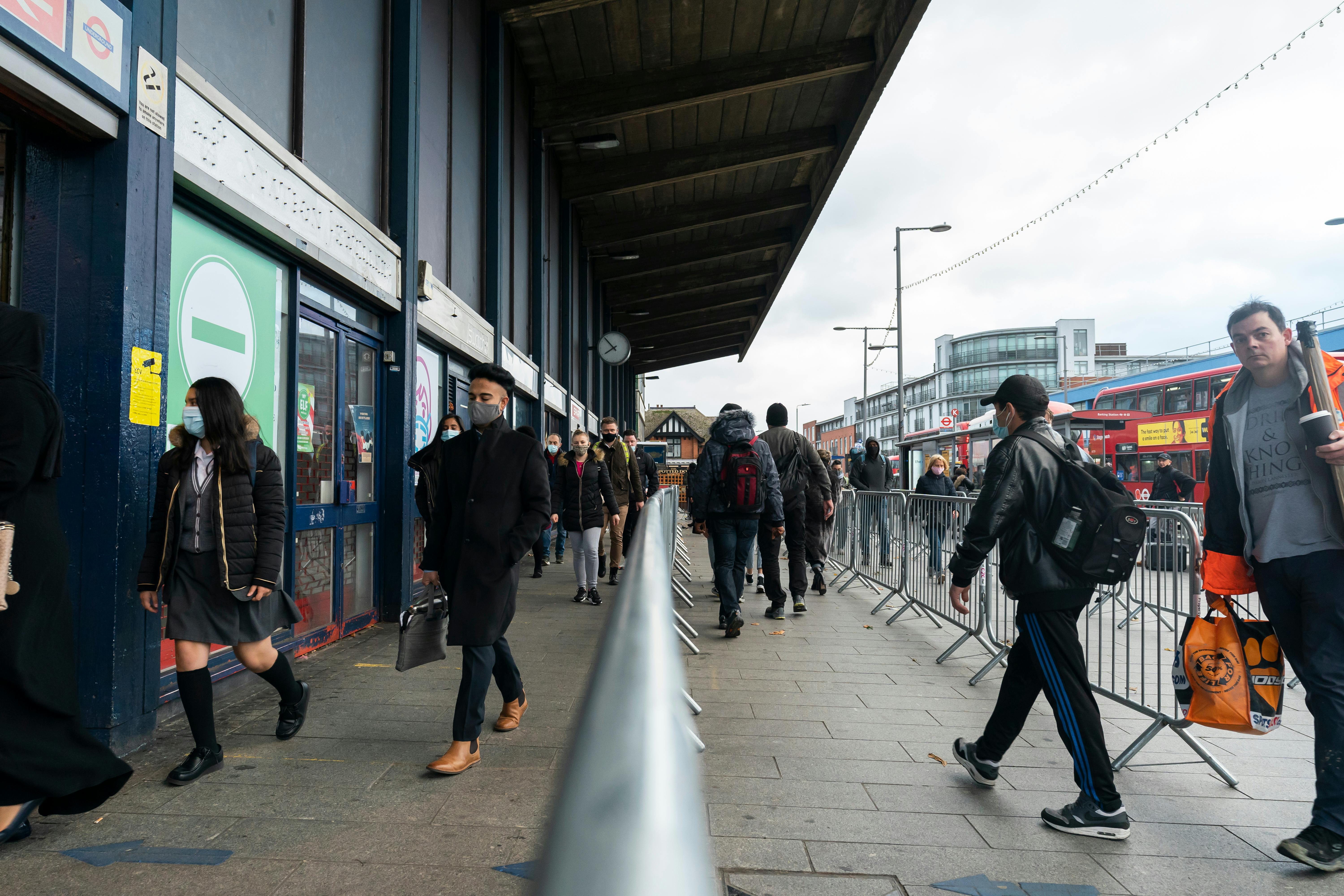 The crowd barriers take up a lot of the pavement