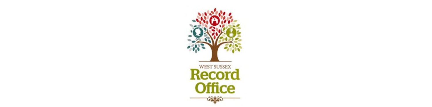 West Sussex Record Office logo. A tree showing an award, building and silhouette of person within its branches.