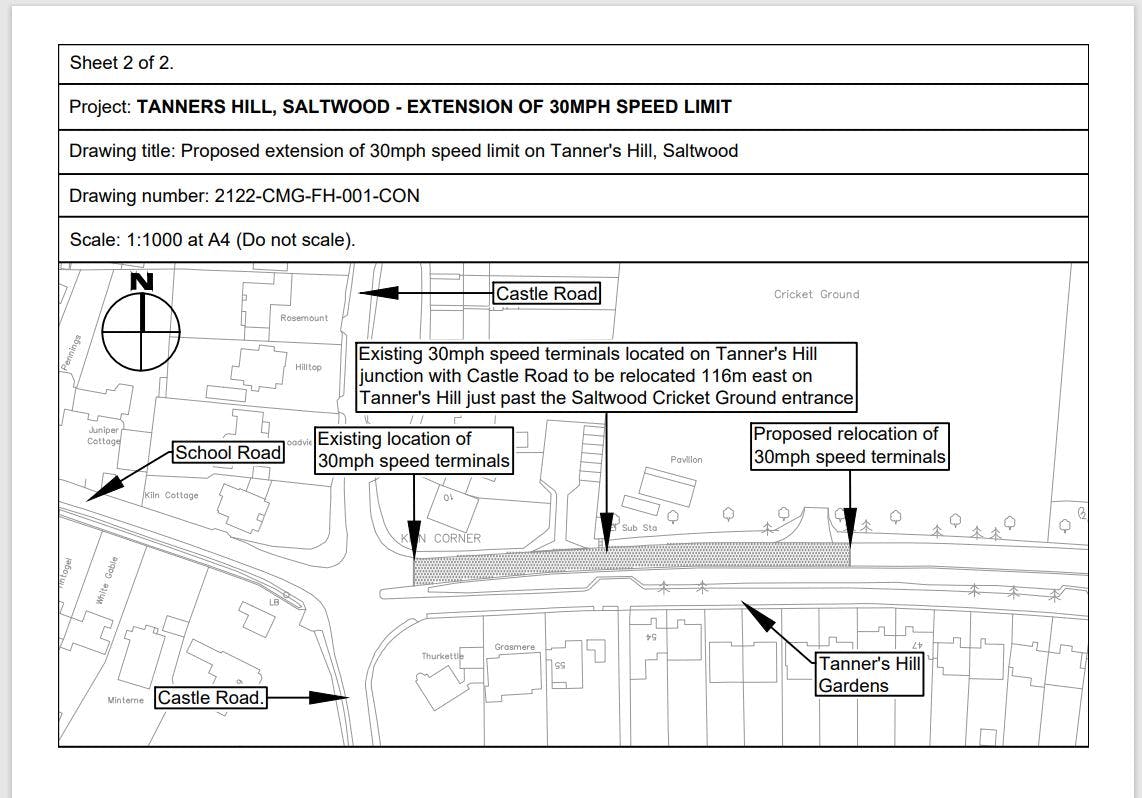 Site plan - Tanners Hill, Saltwood in Folkestone & Hythe