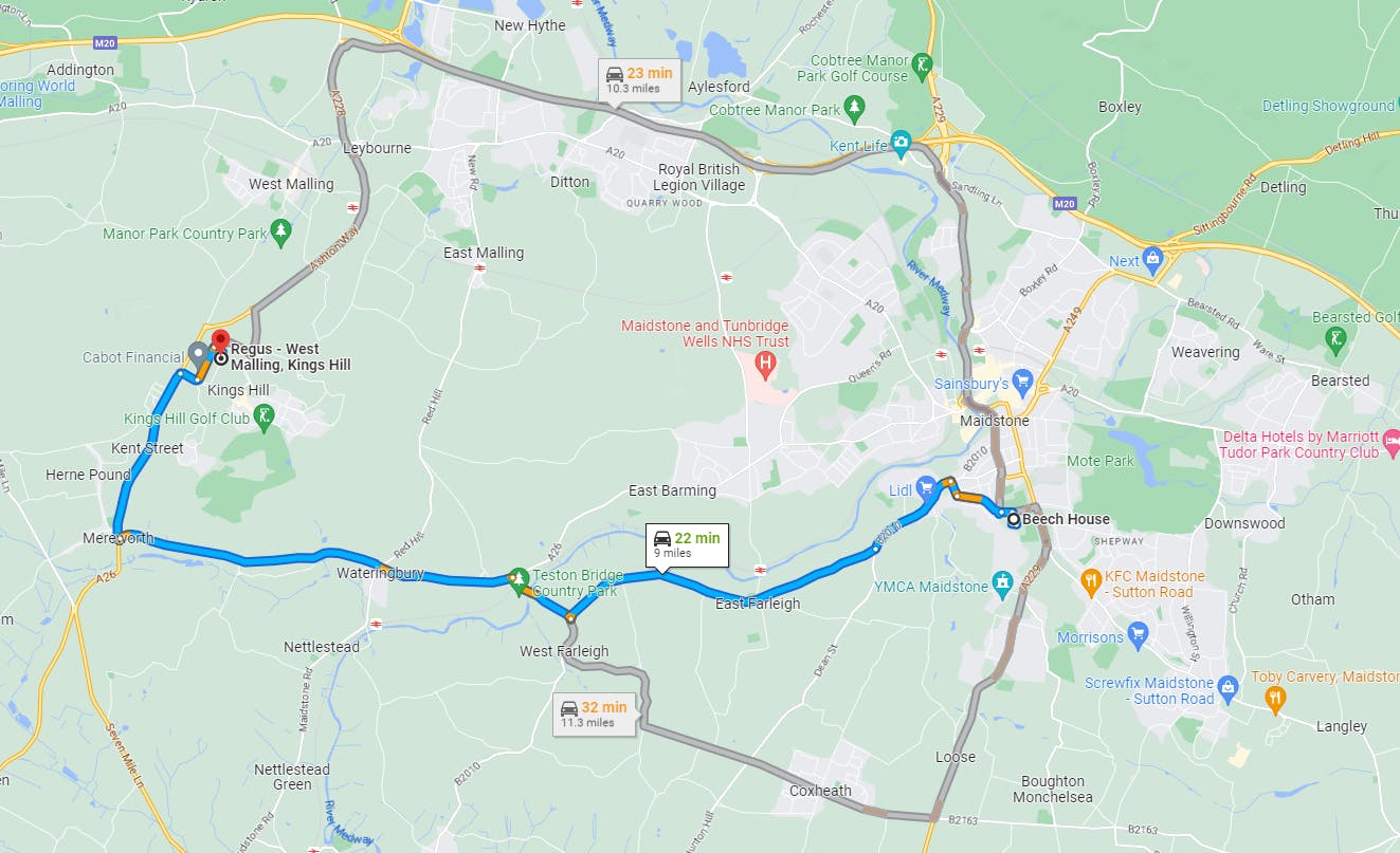 Beech House to West Malling