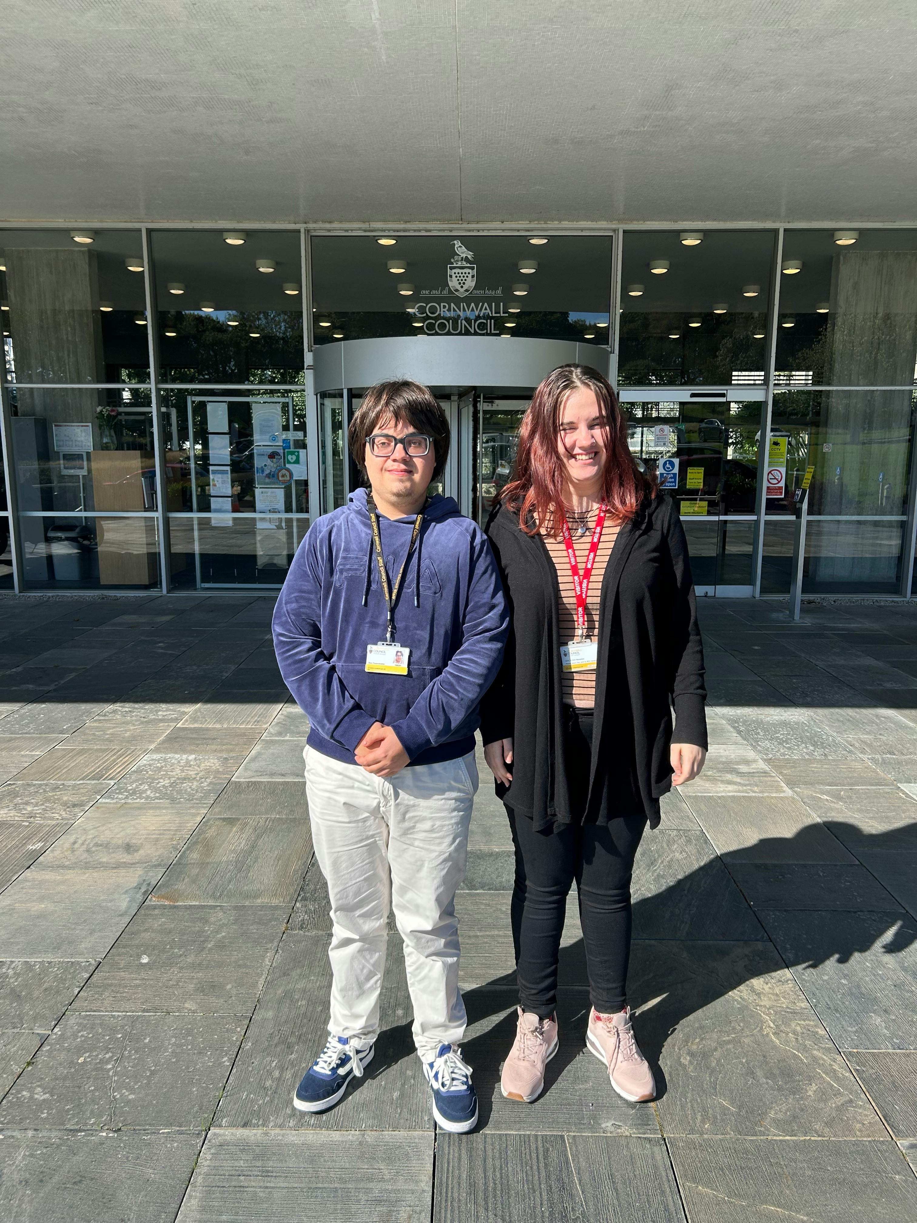 Dom and Aimee Supported Interns Cornwall Council