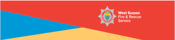 West Sussex Fire and Rescue Service logo badge and banner