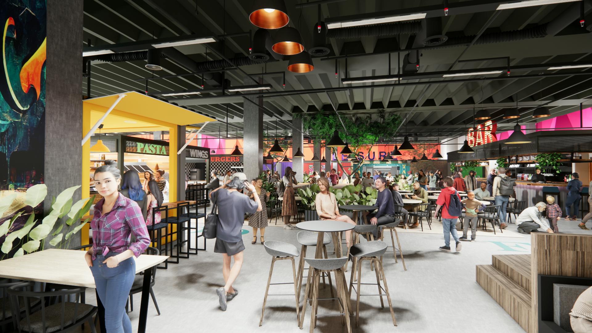 Computer generated image of the interior of the new market