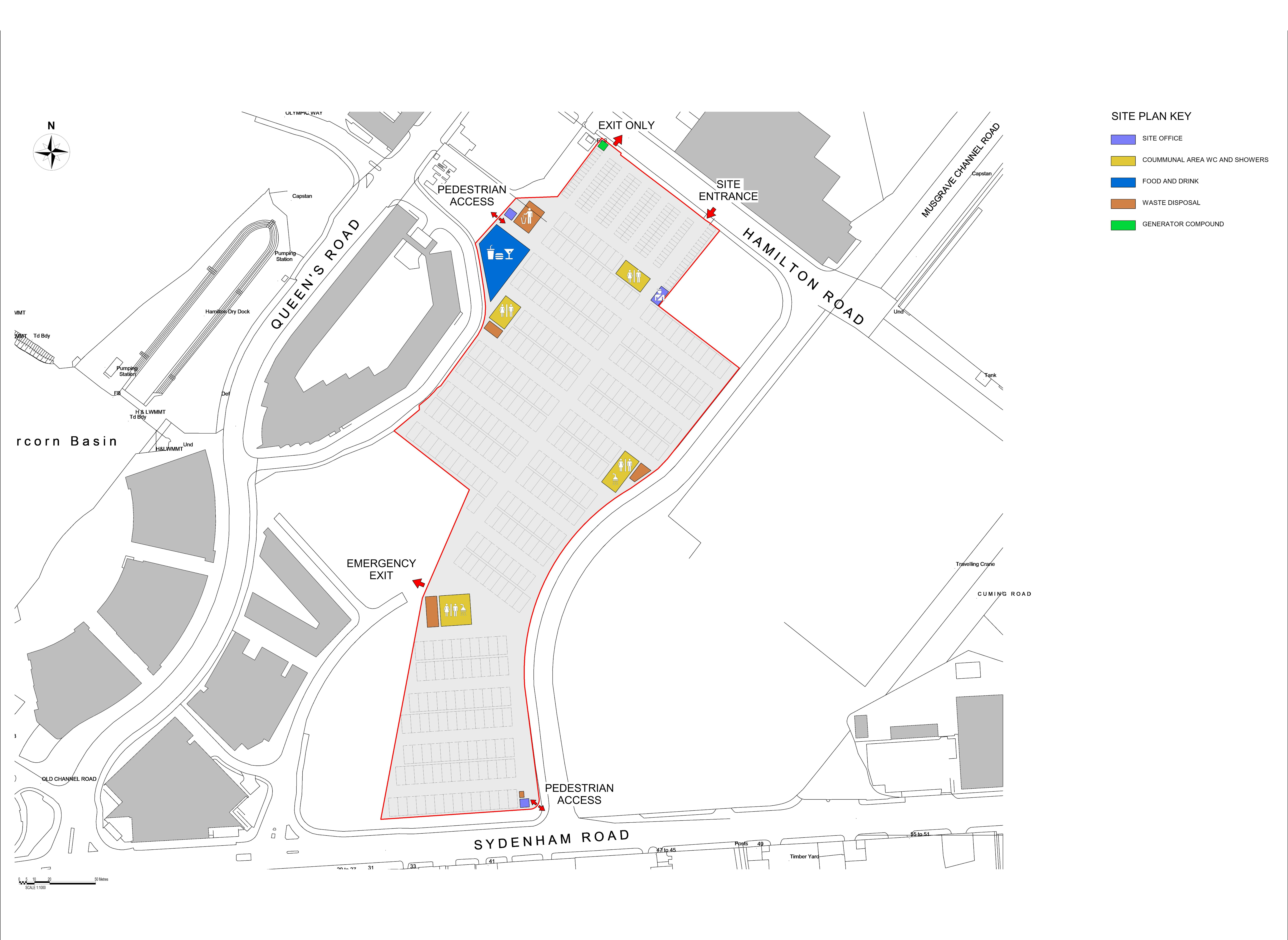 Proposed draft Site Layout - Lands at the Titanic Quarter, between Hamilton Road, Queens Road and Sydenham Road. Immediately NE, E and SE of Belfast Metropolitan College, approximately 150m SE of Titanic Hotel, 8 Queens Road, Belfast, BT3 9DT