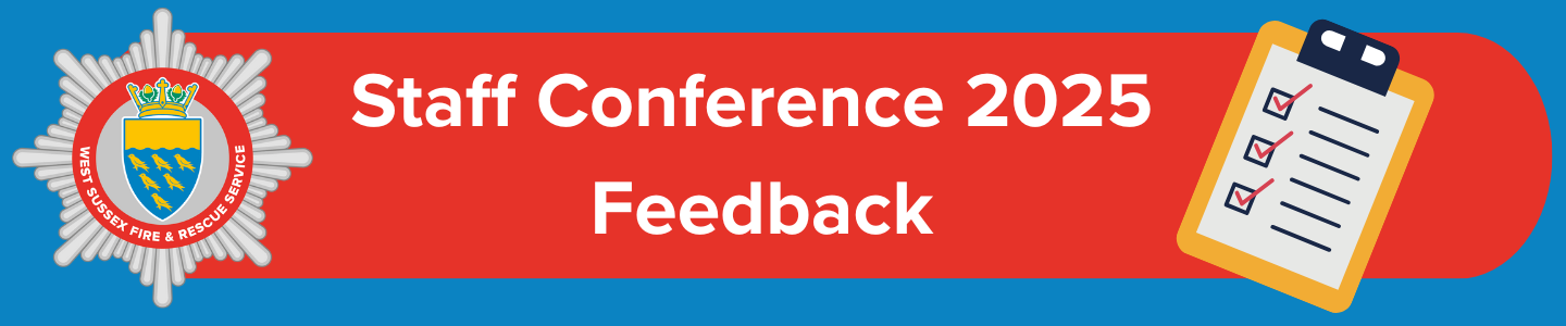 WSFRS's Staff Conference Feedback survey banner showing WSFRS logo and a survey clipboard