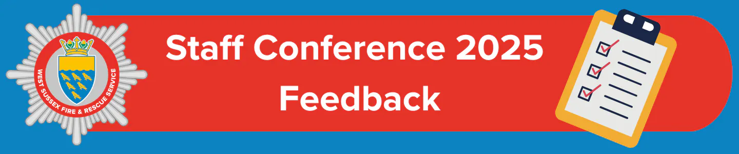 WSFRS's Staff Conference Feedback survey banner showing WSFRS logo and a survey clipboard