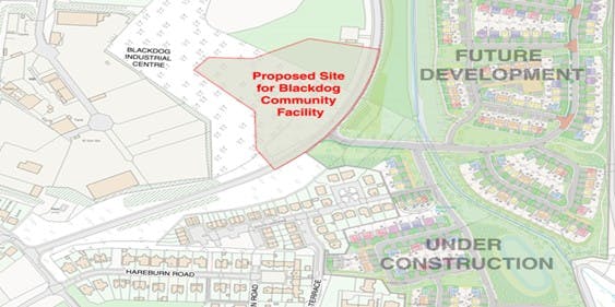 Map of proposed site for potential Community Facility at Blackdog