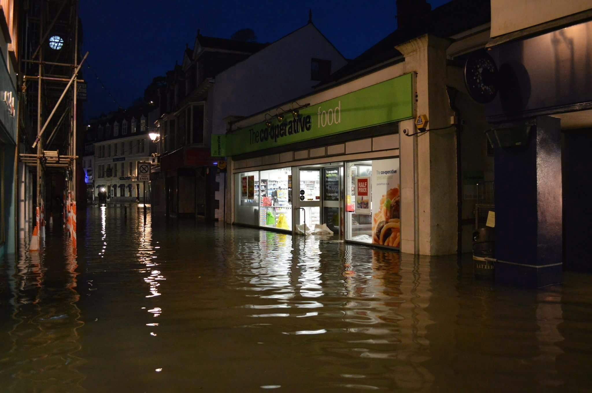 Flooding in Looe Town Centre