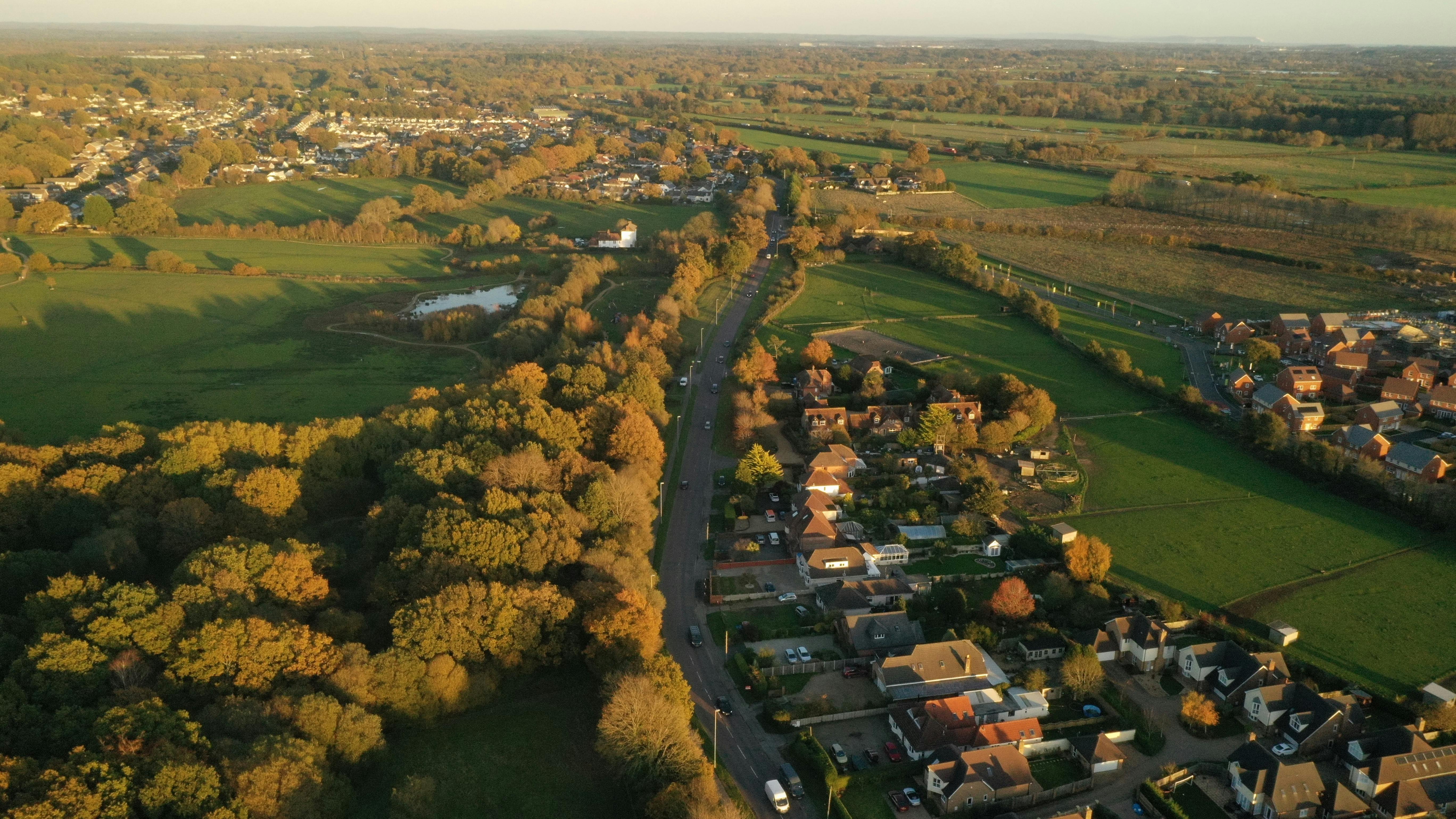 Arial view of road