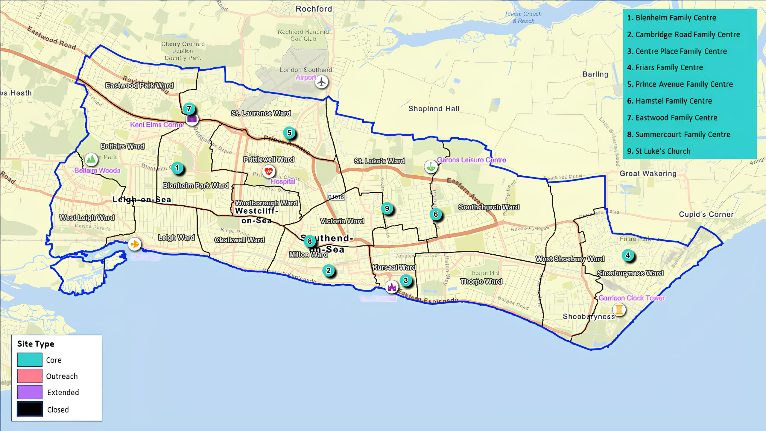 MAP 4 - 9 pins depicting the current sites for Family Centres in Option 3.png