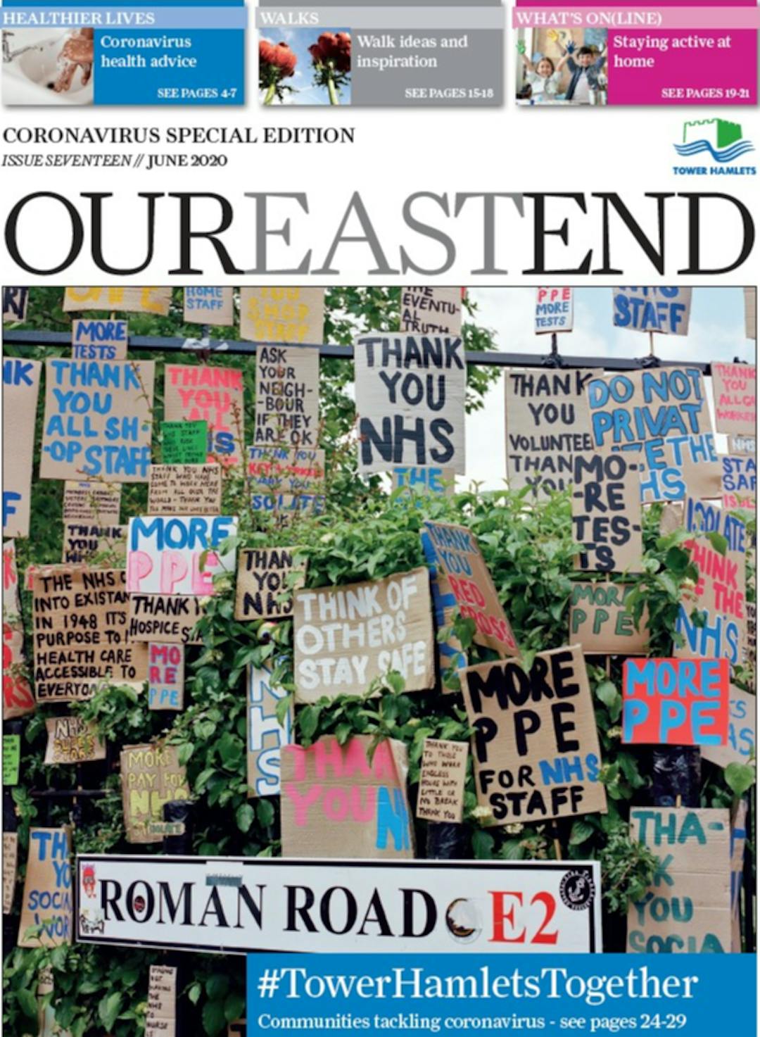 An image of the front cover of the June 2020 Our East End.