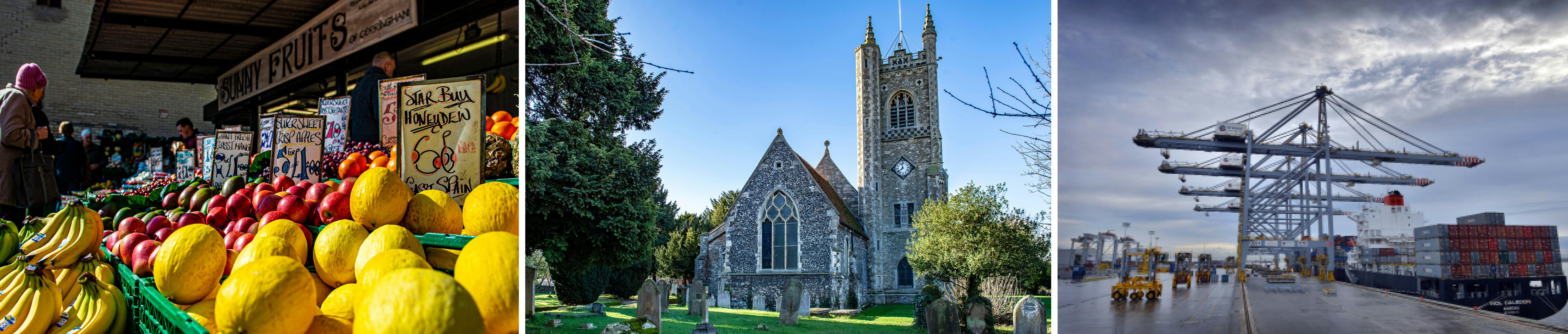 three photographs depicting stanford le hope and corringham