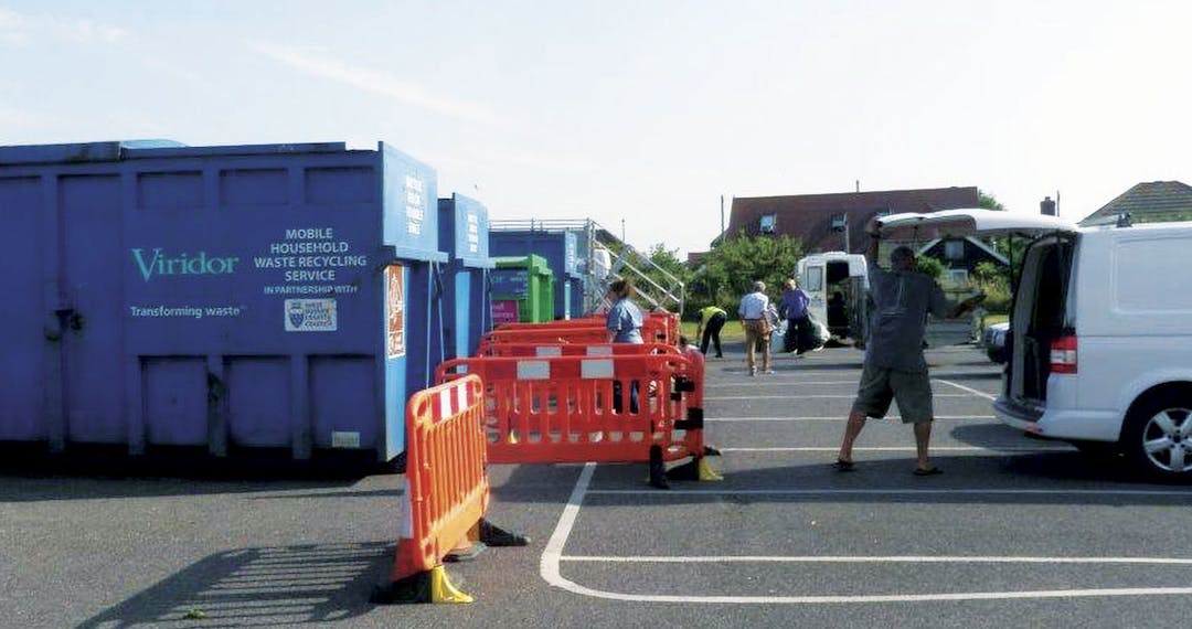 Image of the mobile waste service in action at the Witterings