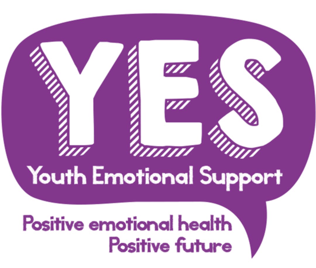 YES logo stating Youth Emotional Support. Positive emotional health. Positive Future.