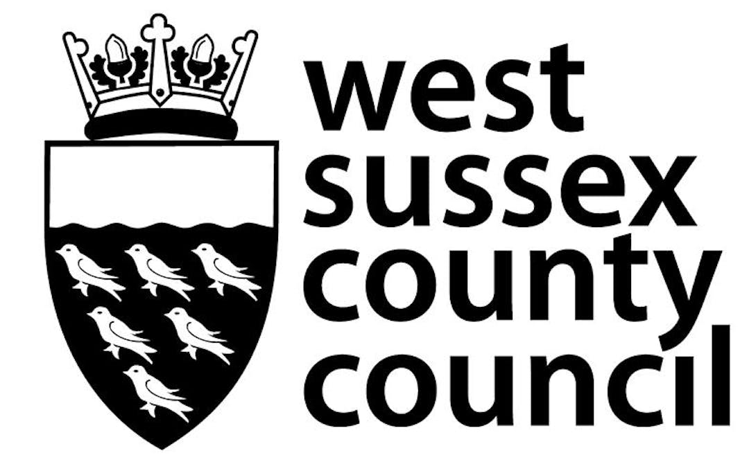 Image of a black and white West Sussex County council logo