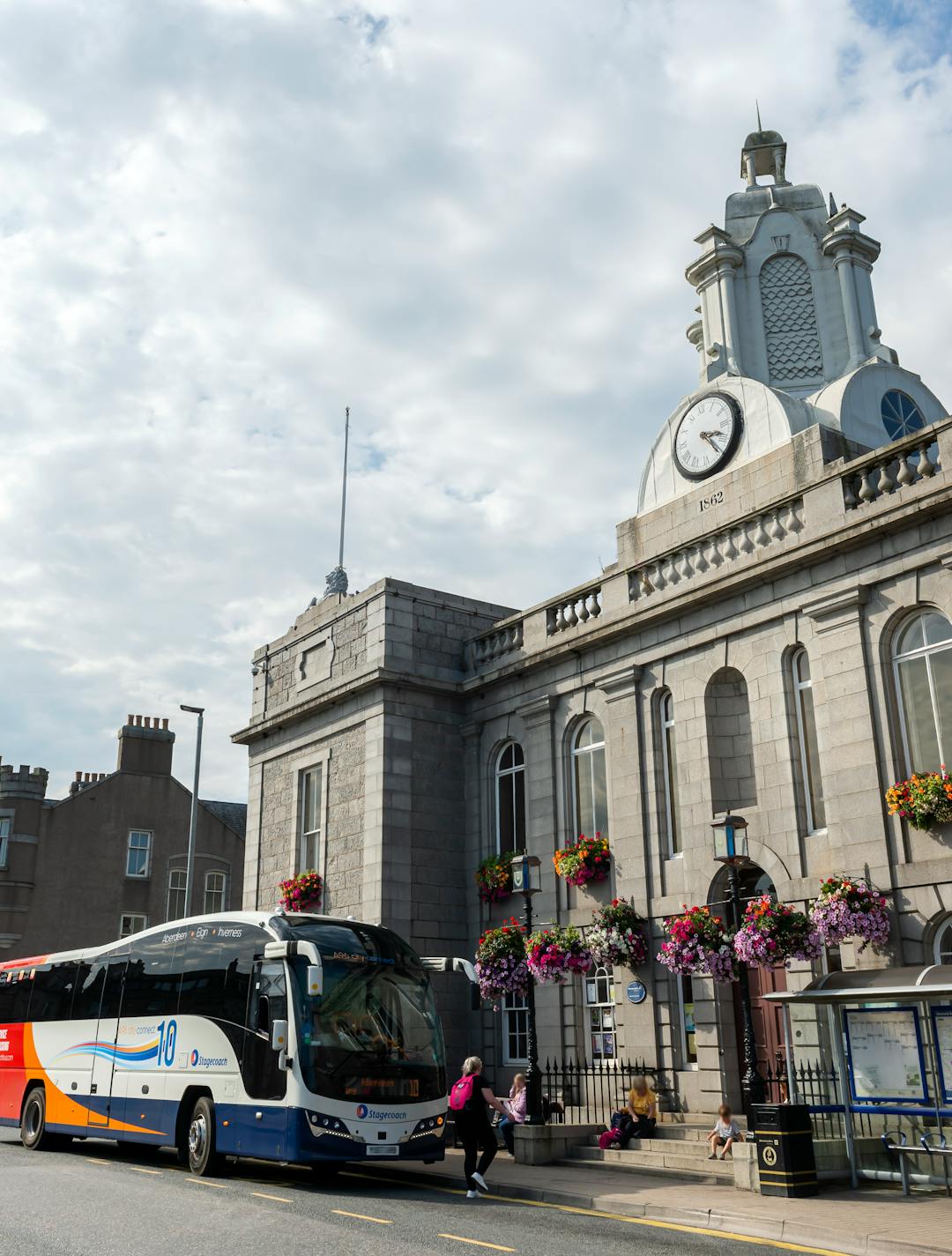 Inverurie Town Hall from from the Market Place, Inverurie.