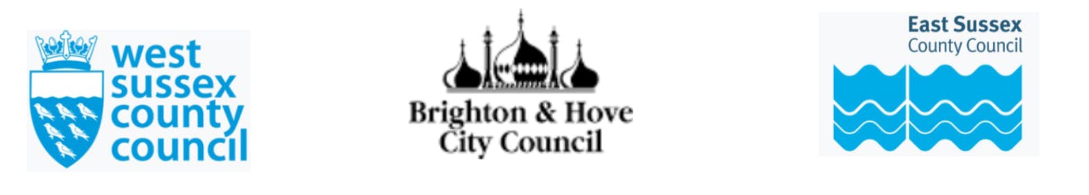 Logos of partners including West Sussex County Council, East Sussex County Council and Brighton & Hove City Council