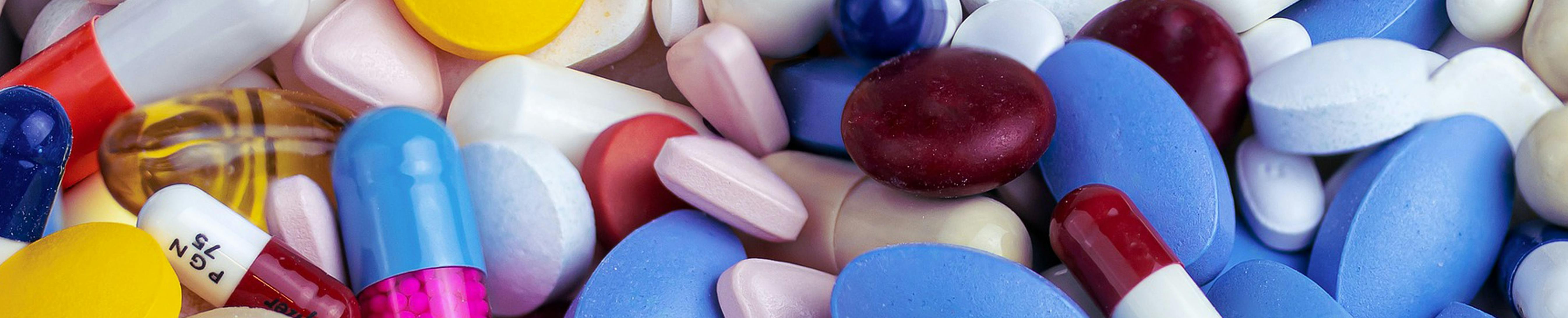 Variety of multicoloured medications