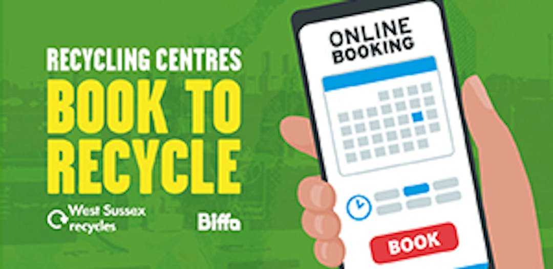 Booking online appointment at recycling centre using a mobile phone