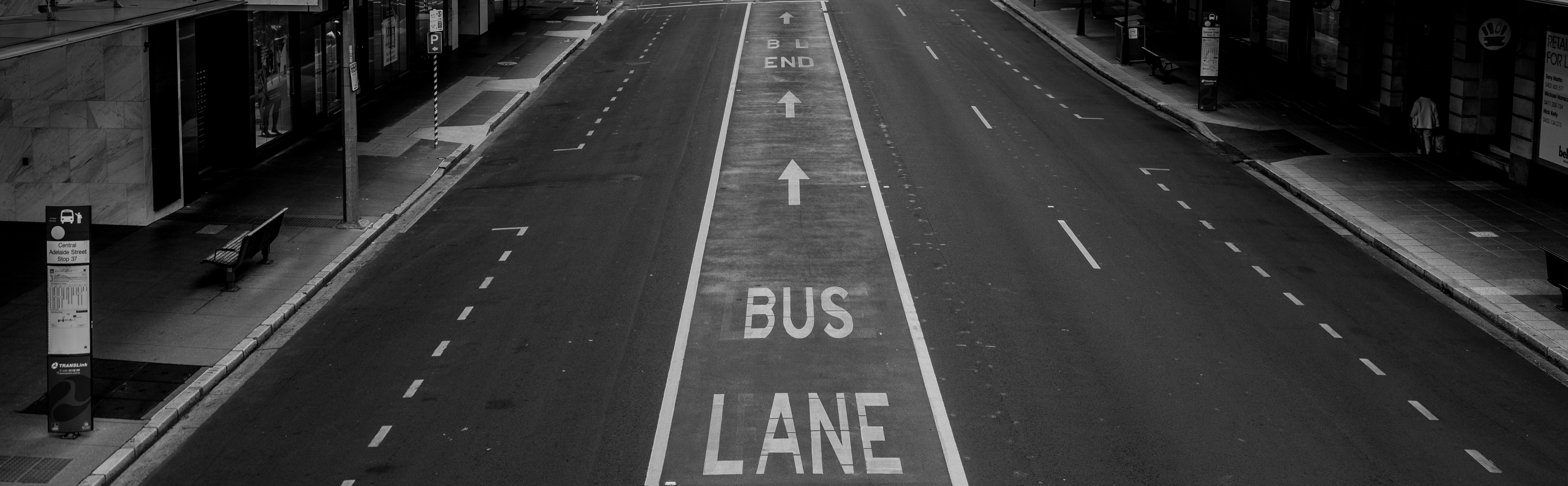 Photo of traffic & various traffic signs.