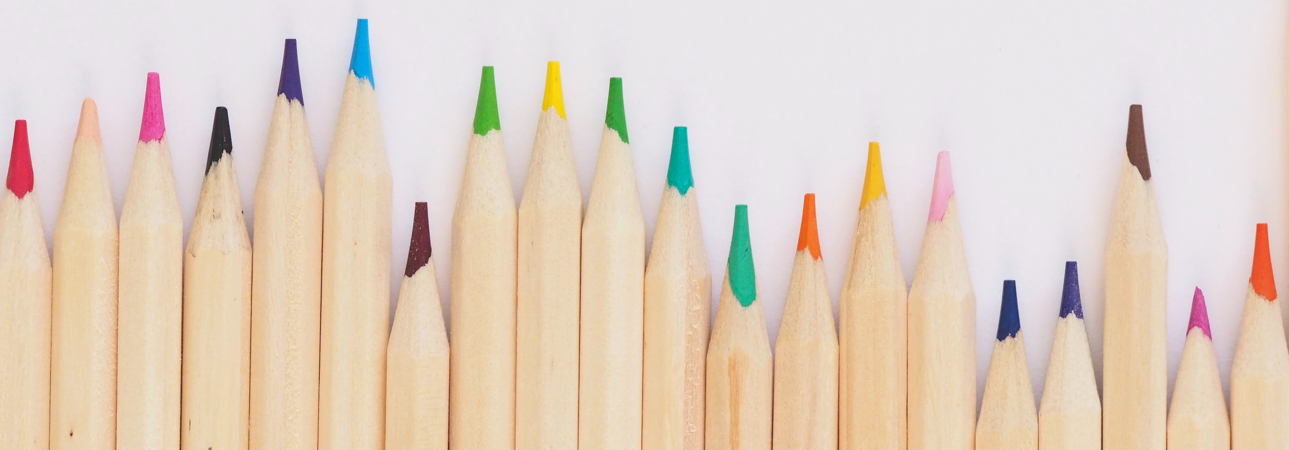 Different coloured pencils