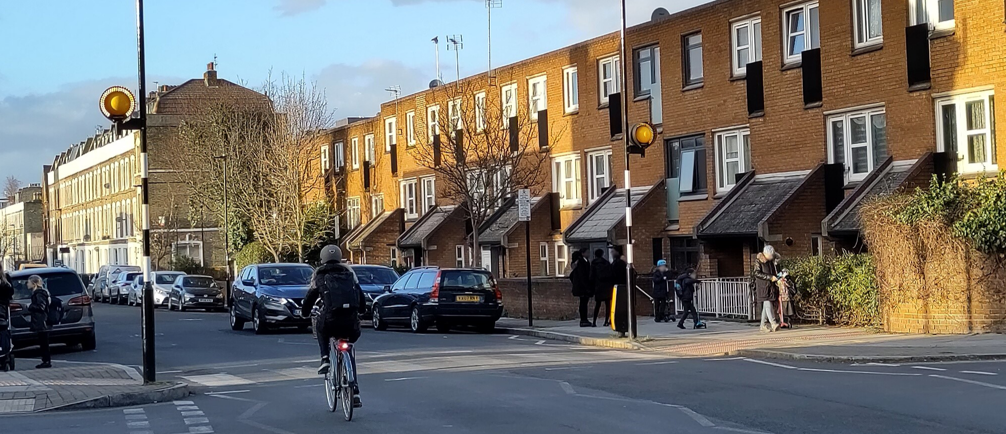 Photo of people walking and cycling on Westbourne Road