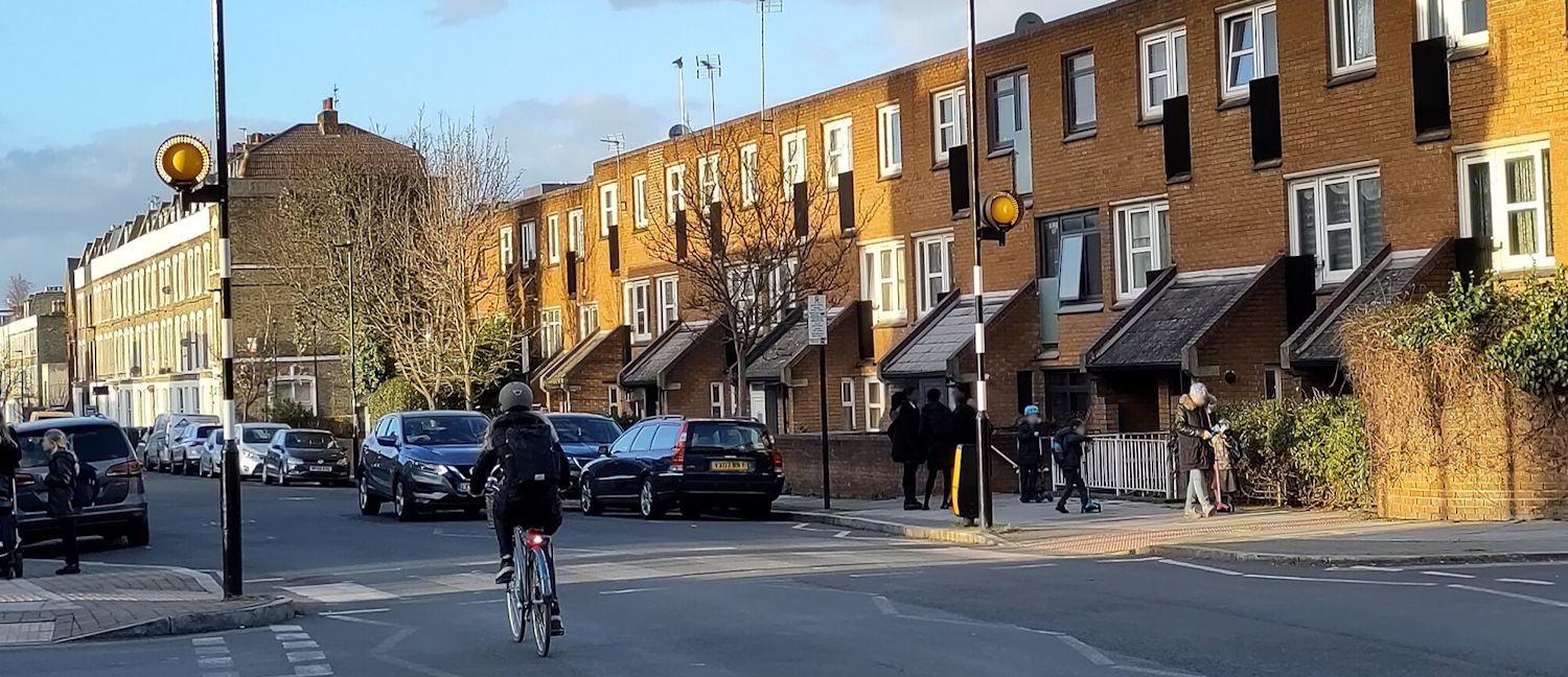 Photo of people walking and cycling on Westbourne Road