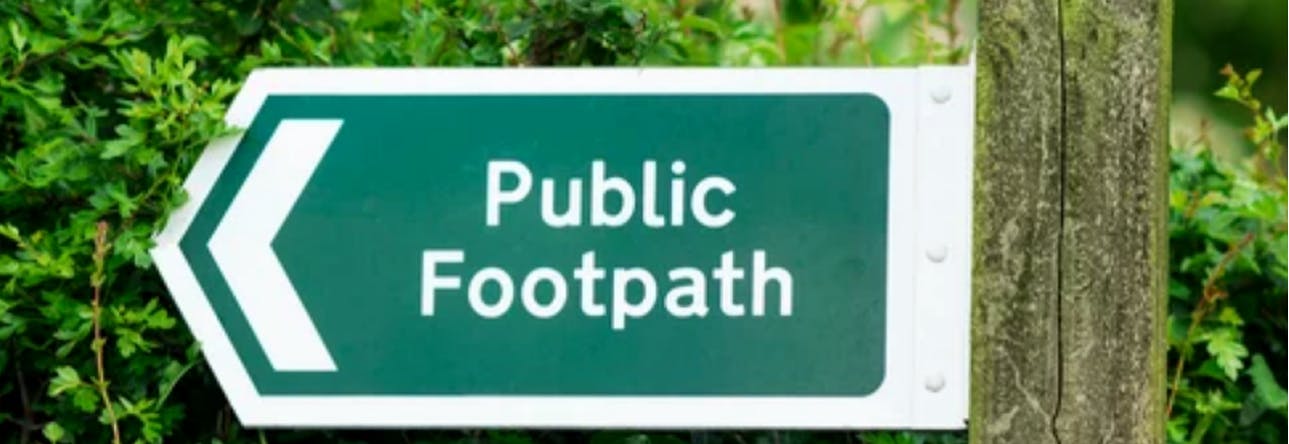 Road sign reading 'Public Footpath'