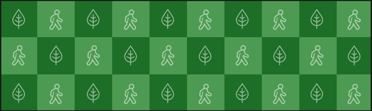 Icons related to nature and walking