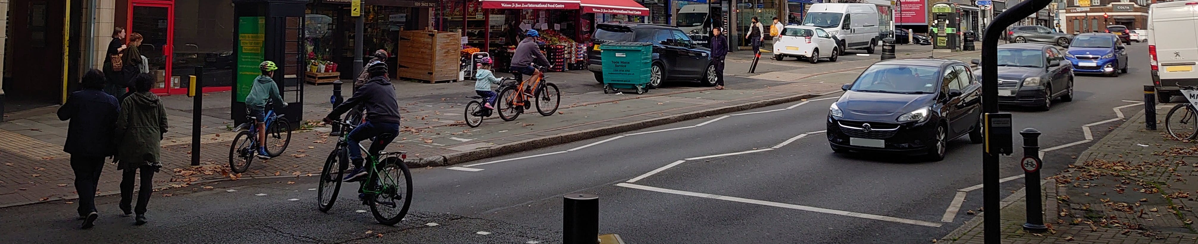 Image showing cyclists across pedestrian crossing