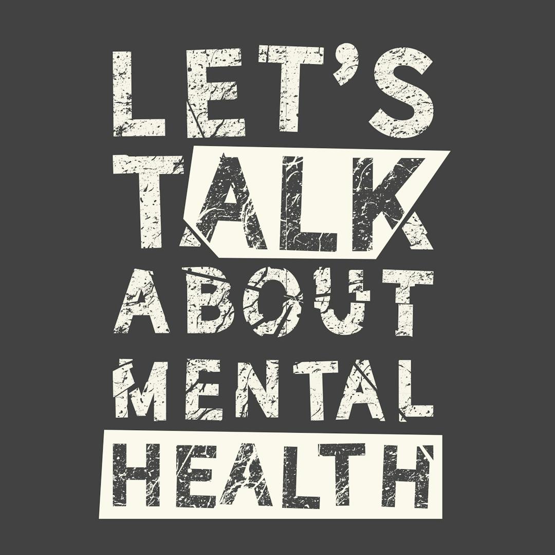 Image containing "Let's talk about mental health" wording