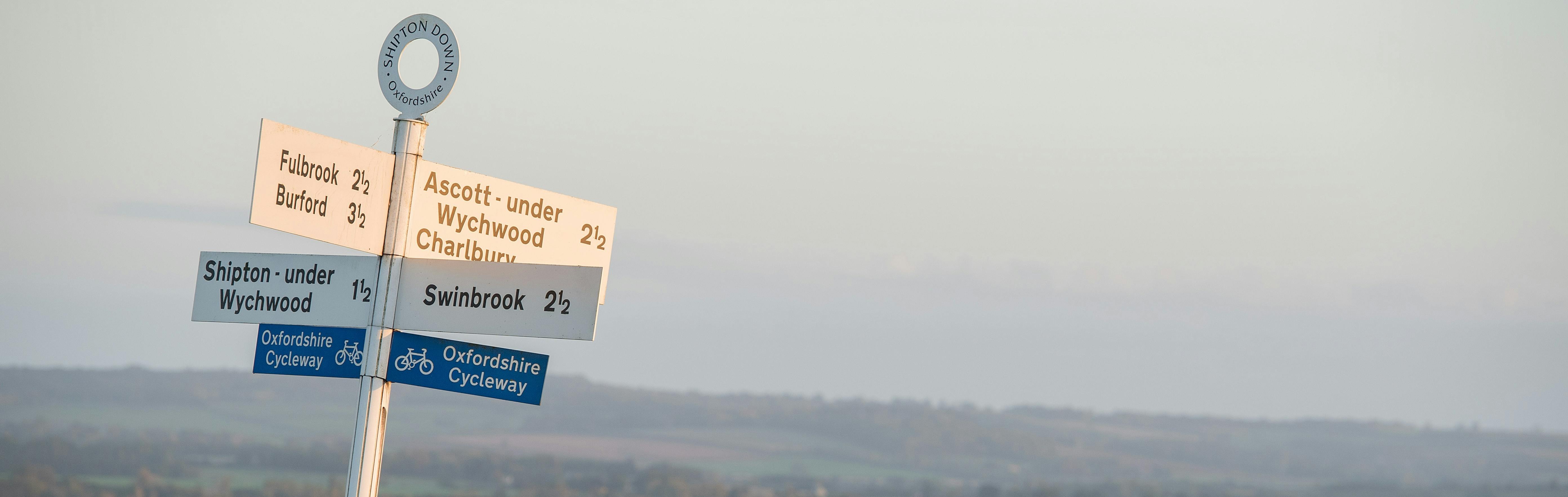 Cotswolds countryside with signposts