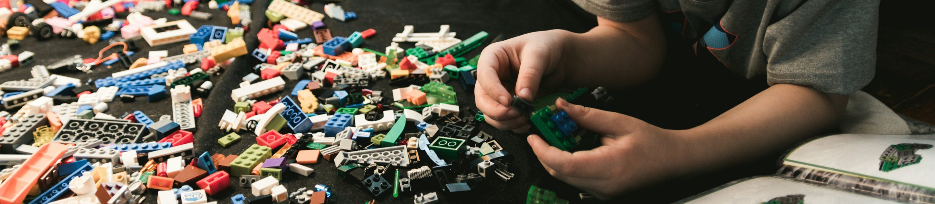 Boy playing with lego