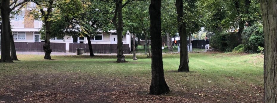 Image showing street view of the two play spaces on Levison Way, Grovedale Estate