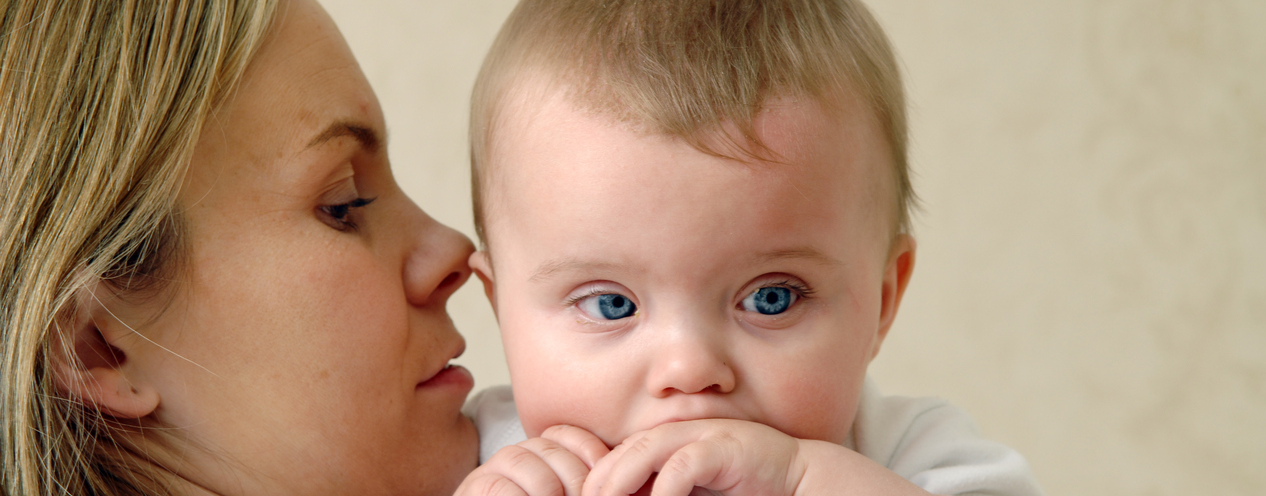 Woman holding a baby