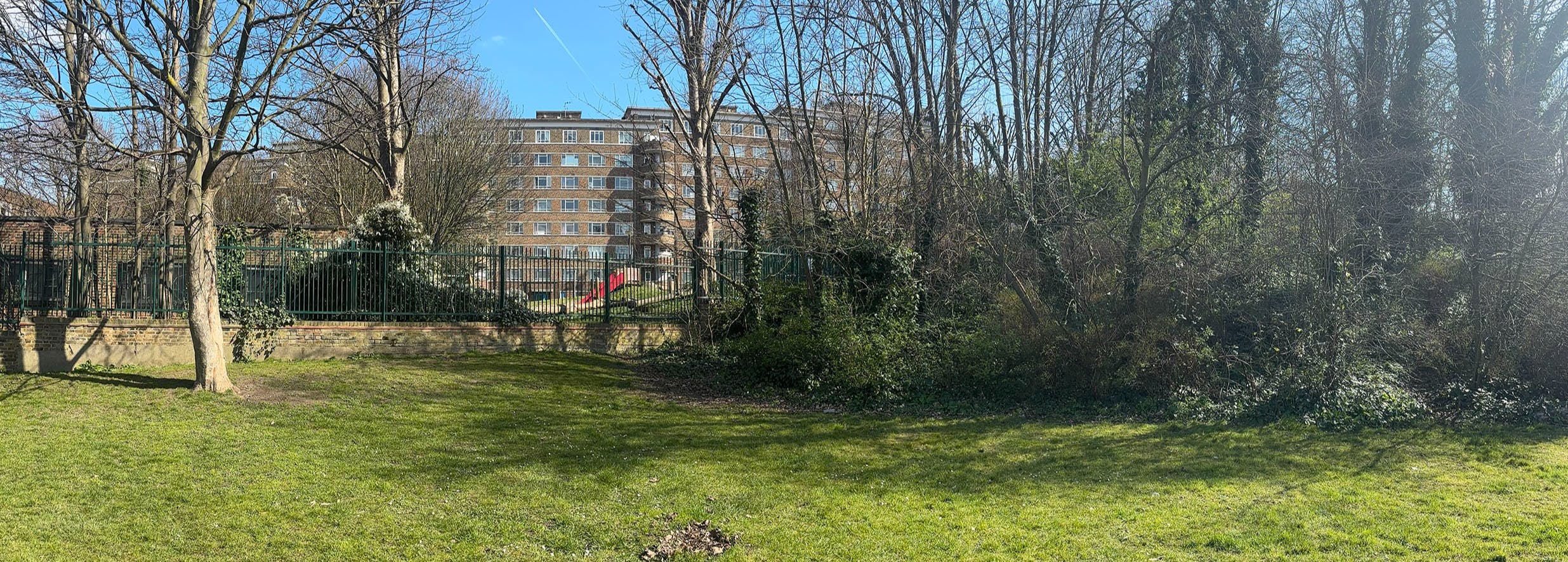 Image showing street view of the two play spaces on Levison Way, Grovedale Estate