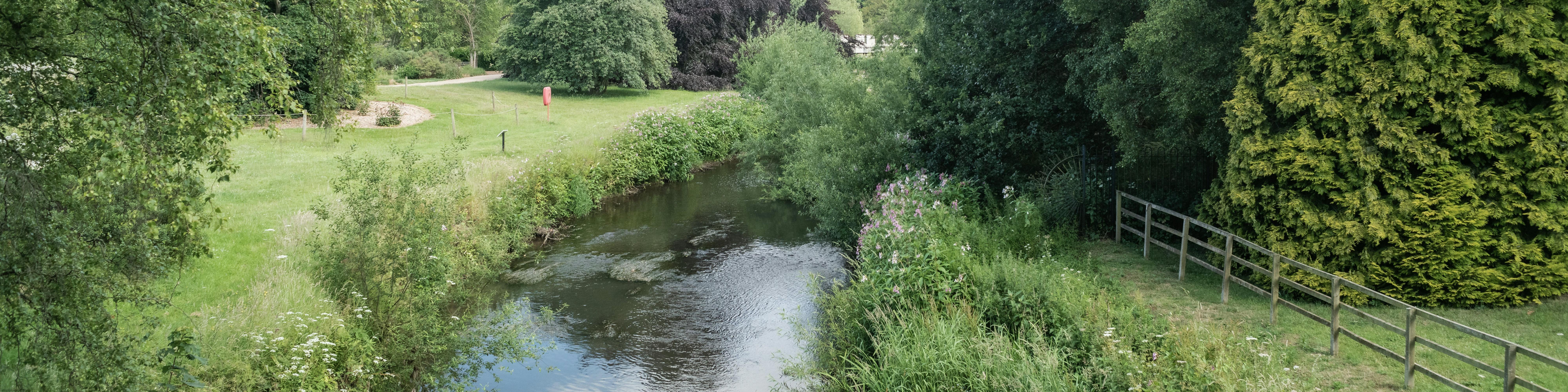 Landscape of the River Darent on a sunny day