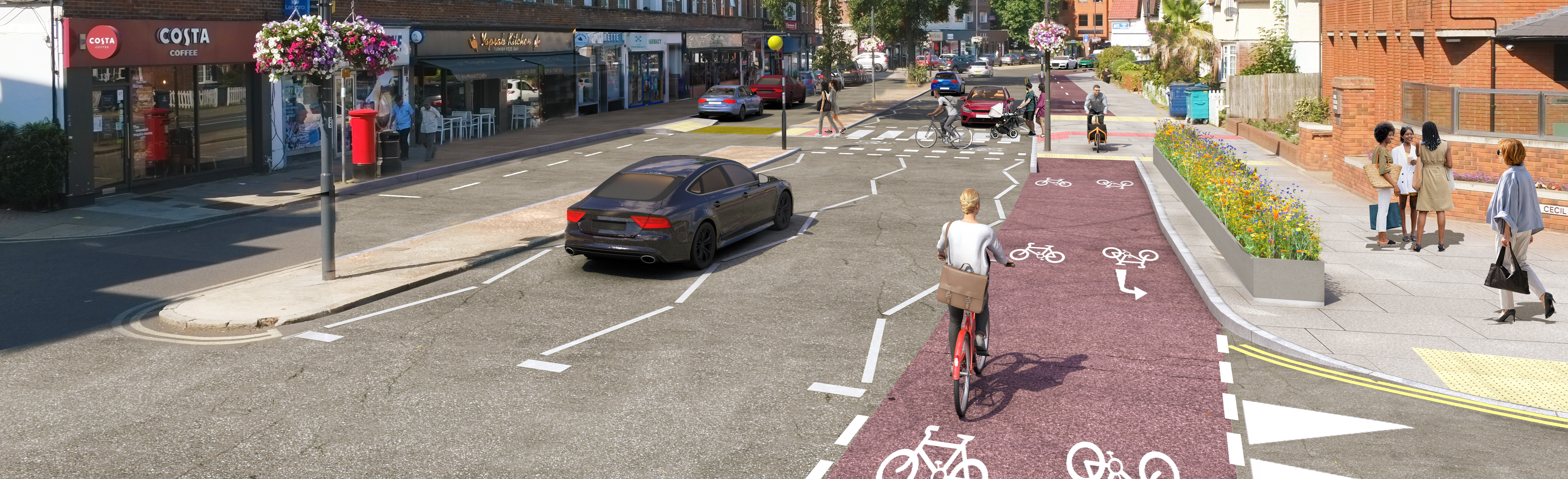 Visualisation of the Pinner section of the cycleway