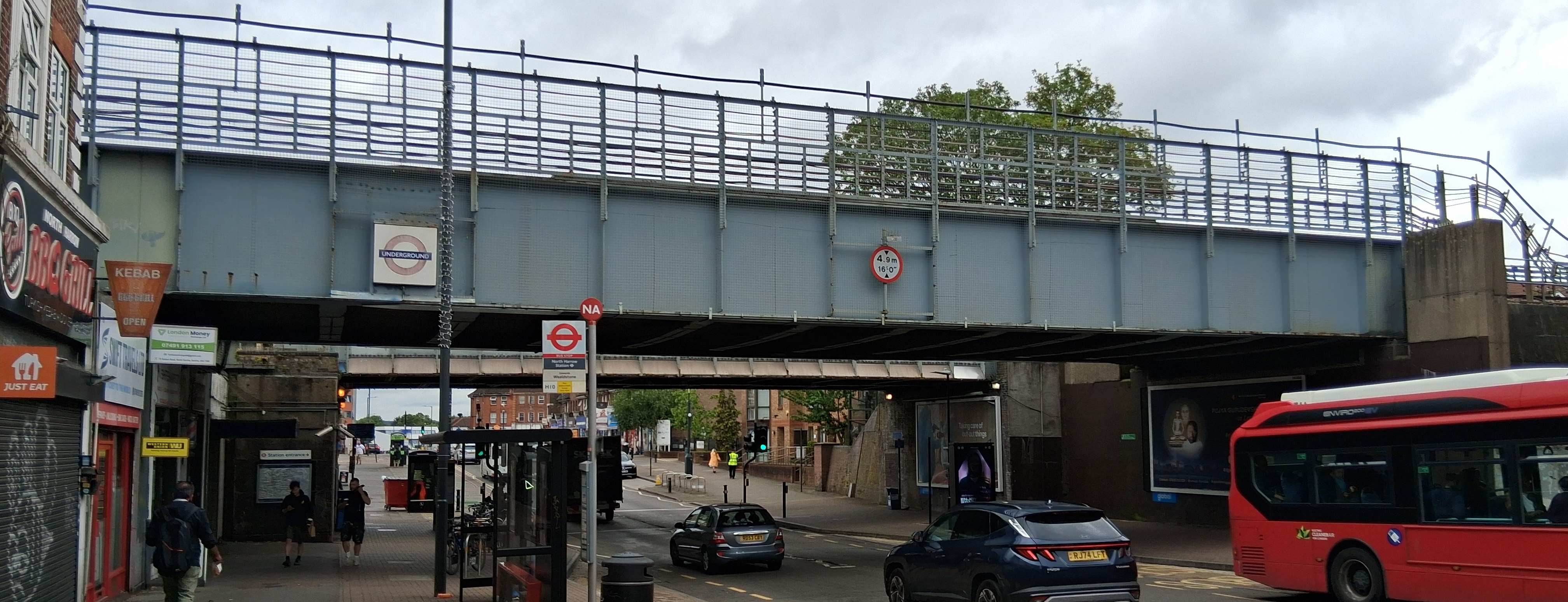Northbound view of North Harrow Station Bridge