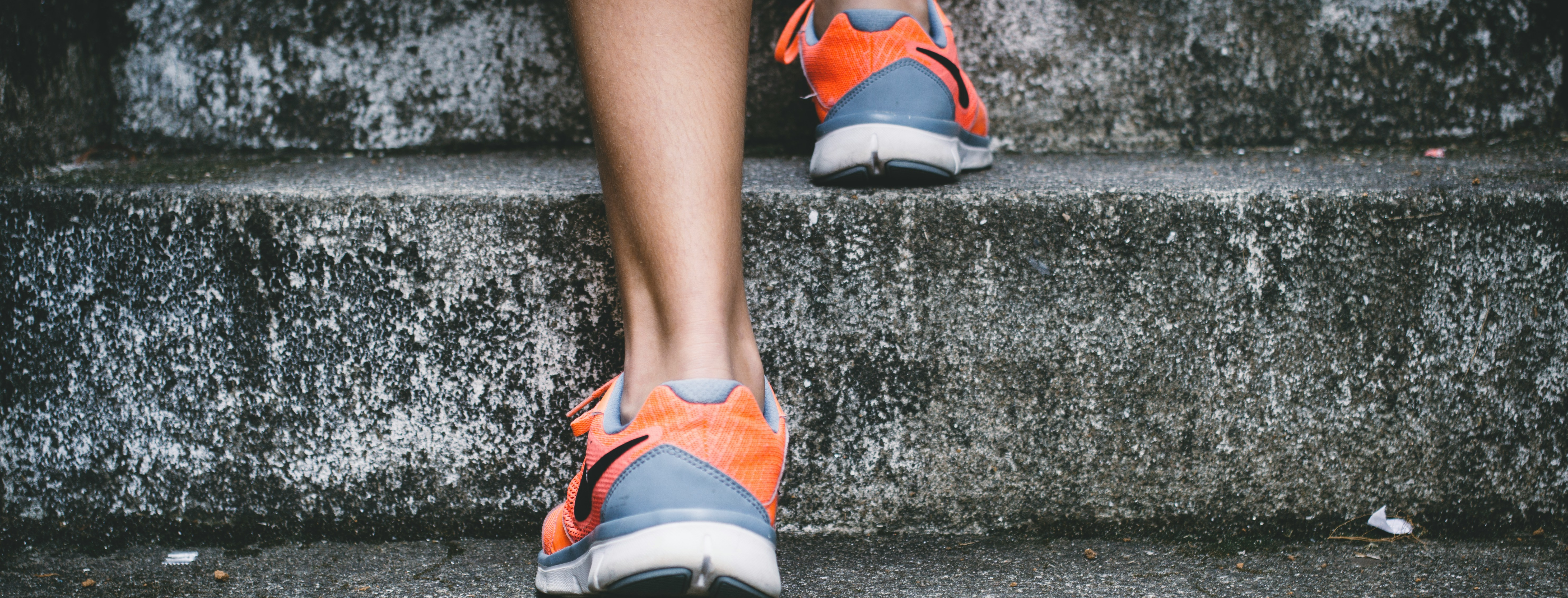 Feet climbing steps