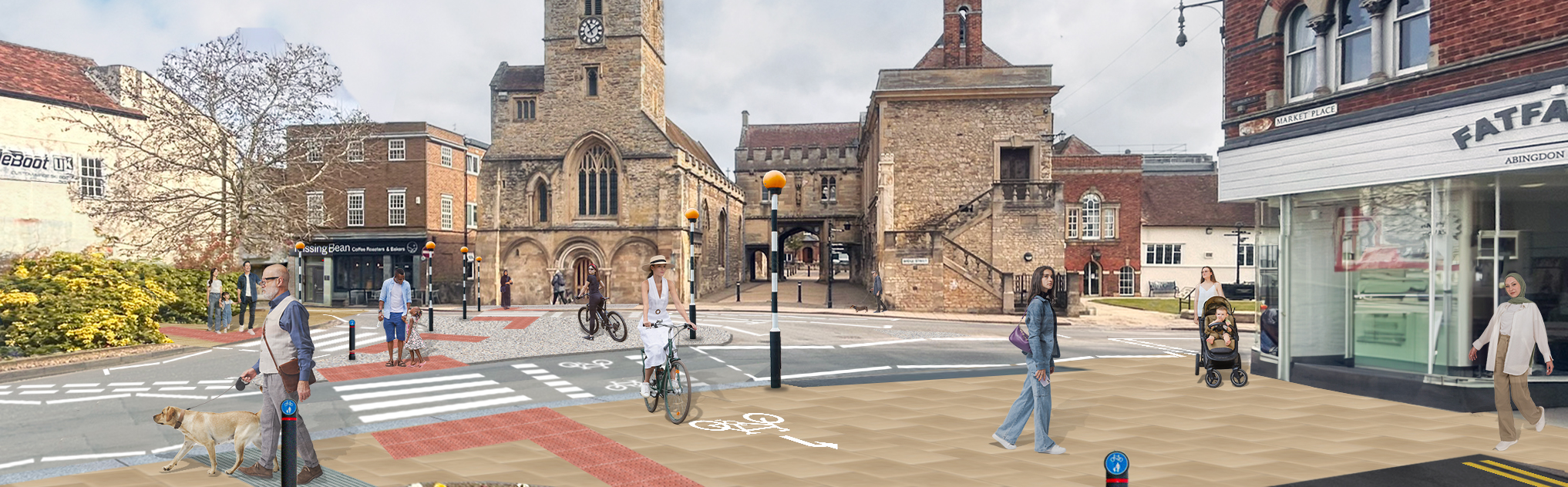 Woman cycling along a path by a river