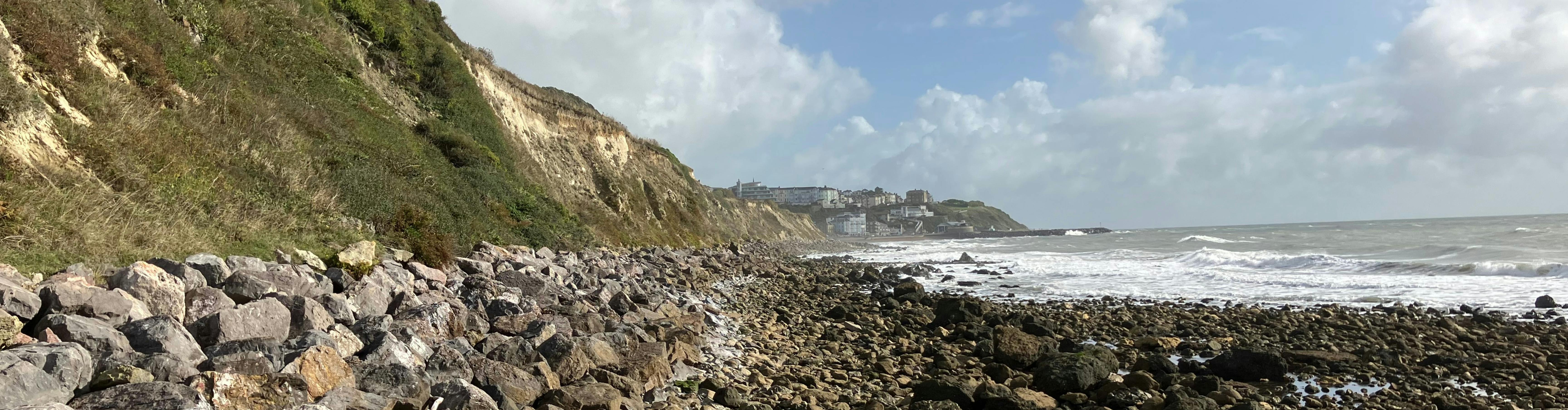 rock armour on Ventnor beach