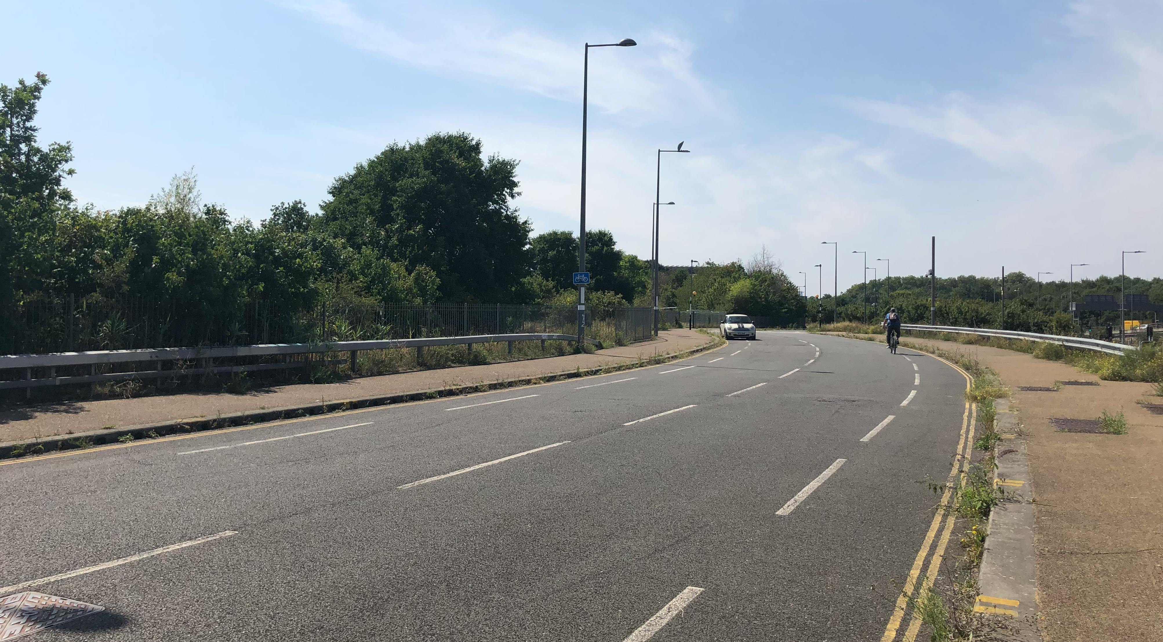View of Northwall Road from the west